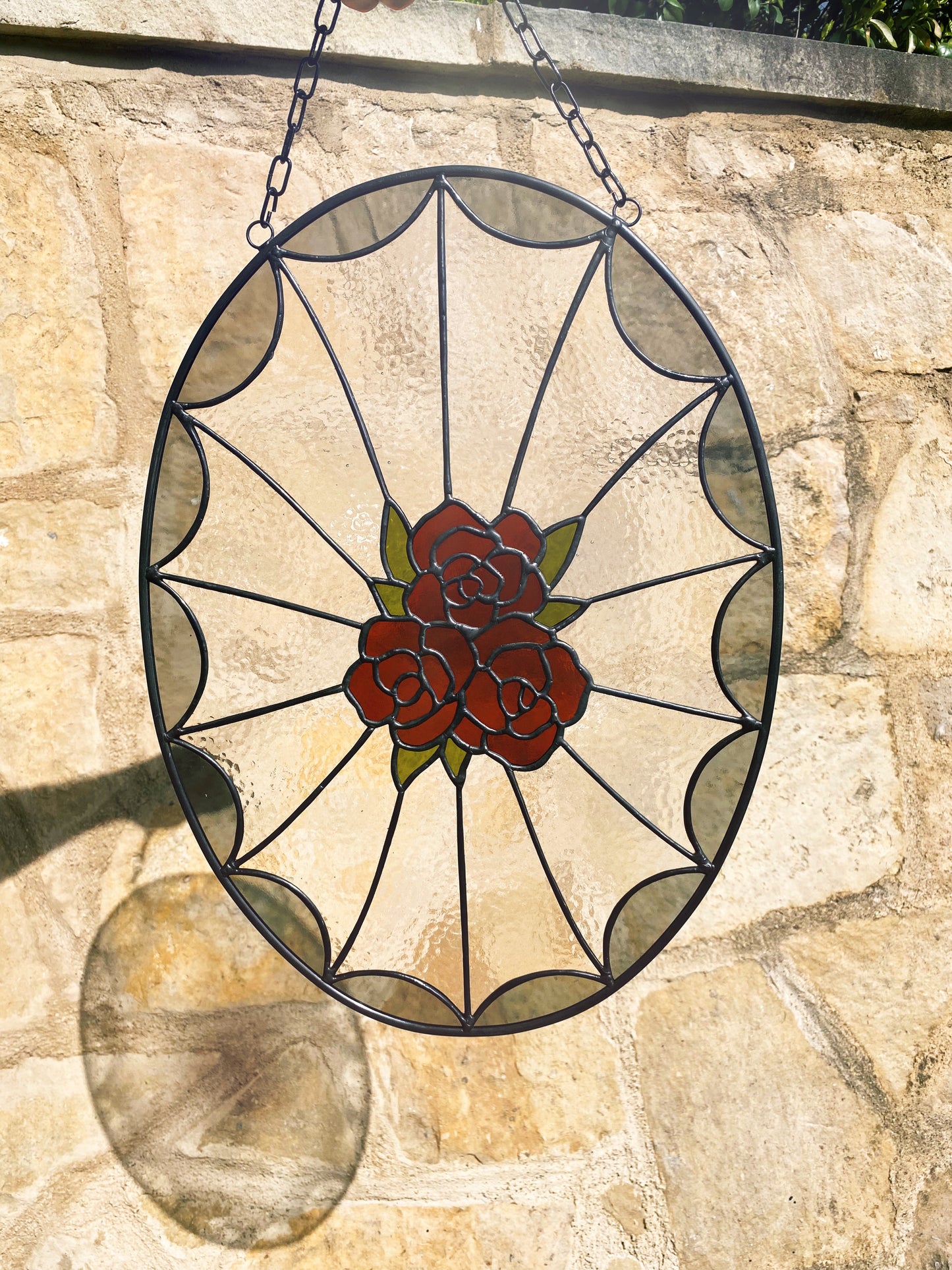 Oval Web with Roses